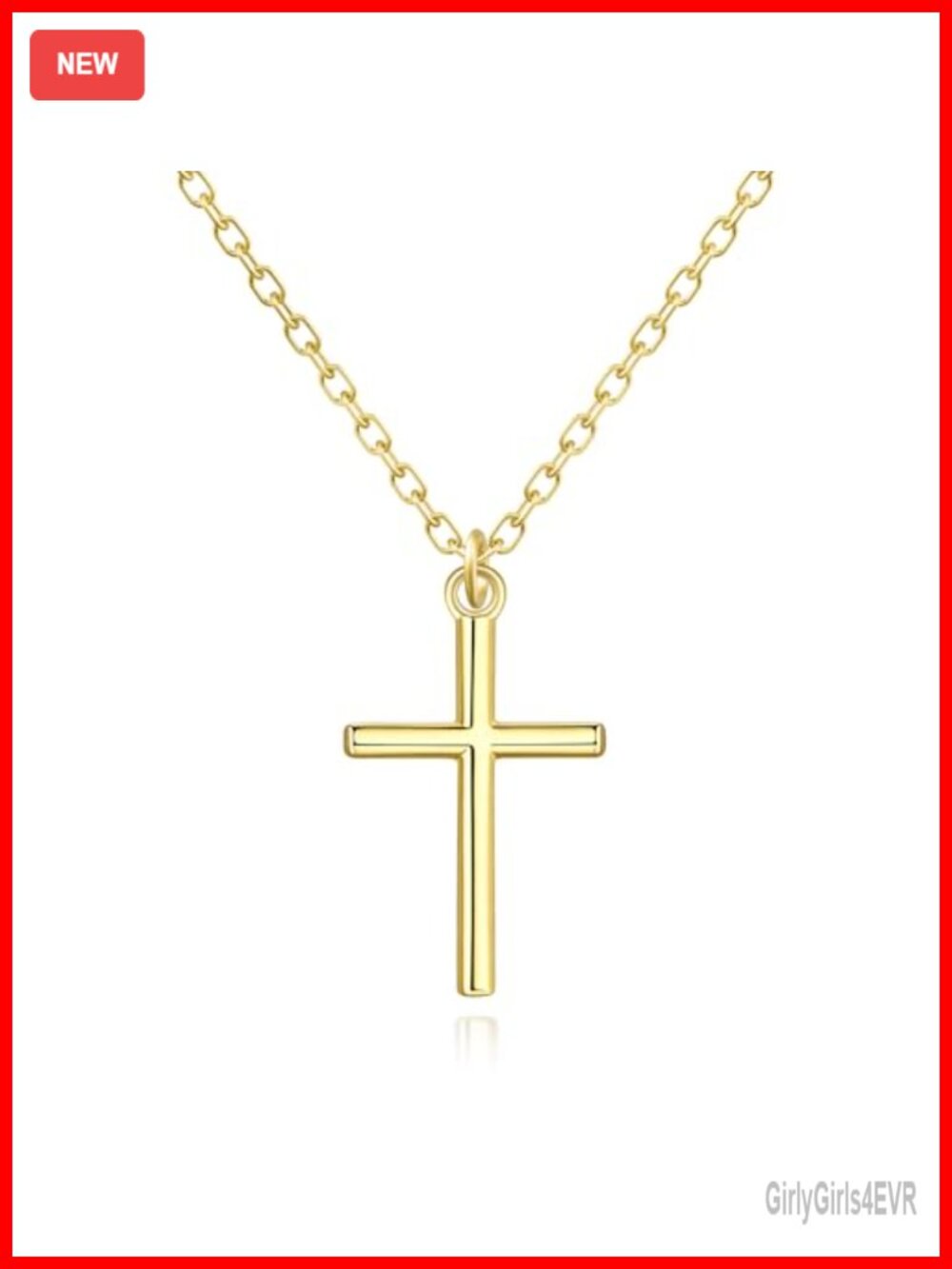 14K Gold Vermeil Cross Necklace 925 Sterling Silver Dainty 18-20"